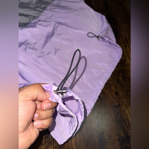 Waterproof‎ rain jacket Raincoat packable Women's Lavender and White - Picture 8 of 9